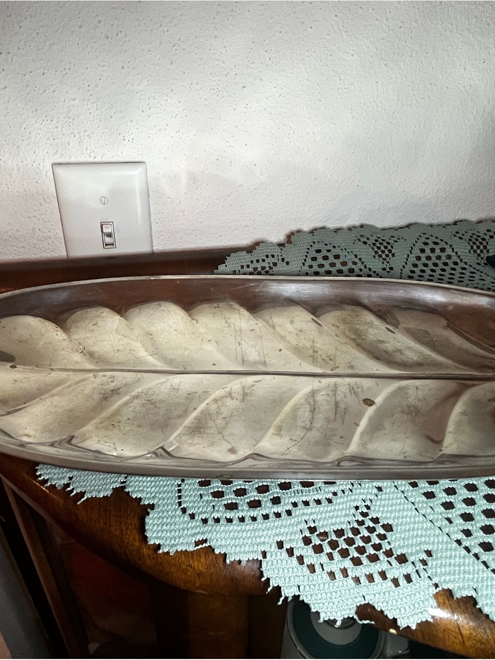 Vintage mid-century silver-plated banana Leaf Serving Tray